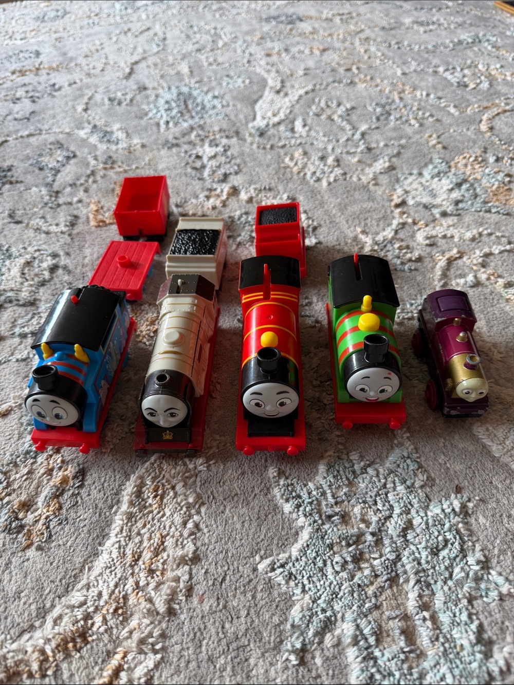 Thomas & Friends Bright Red, Blue, Cream, Green & Purple Train Engines Set